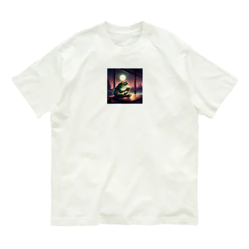 酒飲みカエル Organic Cotton T-Shirt