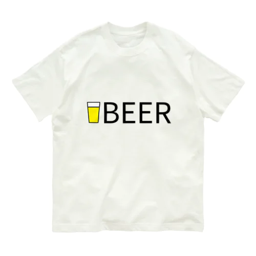 ビール_ロゴ(透過) Organic Cotton T-Shirt