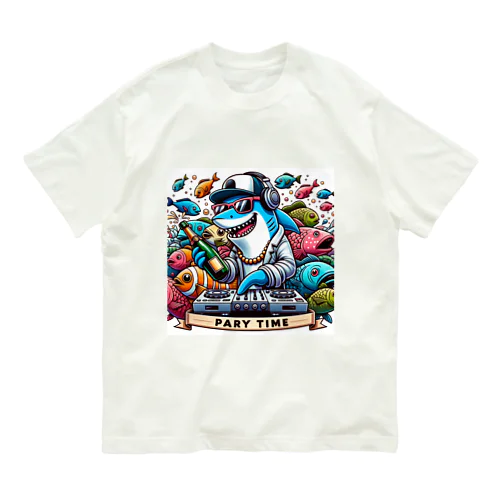 DJシャーク(PARY TIME) オーガニックコットンTシャツ