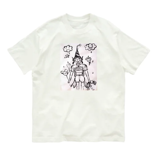 遊園地のピエロ オーガニックコットンTシャツ