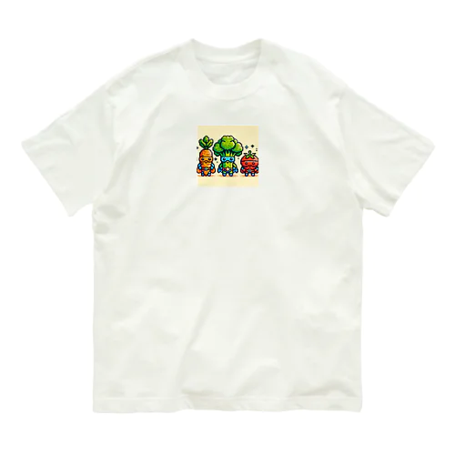 ドットヒーローになる野菜達A オーガニックコットンTシャツ