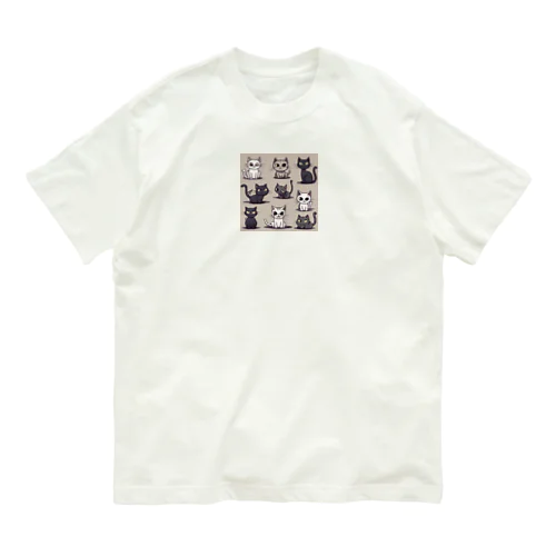 怖かわ猫(複数) Organic Cotton T-Shirt