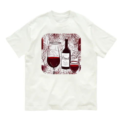 赤ワイン オーガニックコットンTシャツ