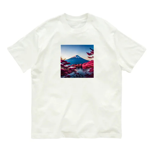 富士山と紅葉、そして湖のグッズ Organic Cotton T-Shirt