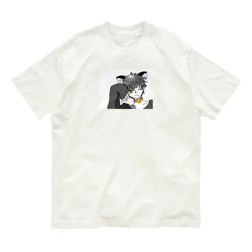 猫メン オーガニックコットンTシャツ