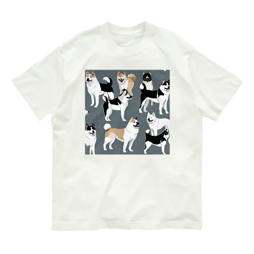 秋田犬２ オーガニックコットンTシャツ