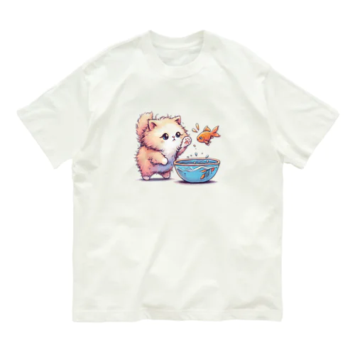 ねこときんぎょ Organic Cotton T-Shirt