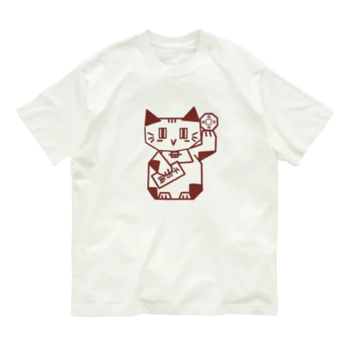 しかくい招き猫 オーガニックコットンTシャツ