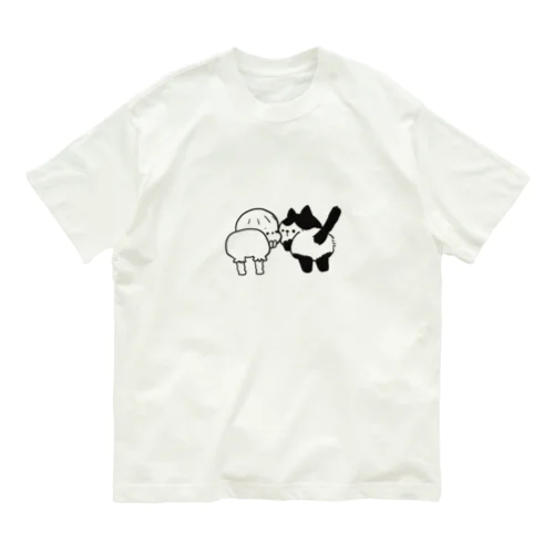 ねことおとこのこ Organic Cotton T-Shirt