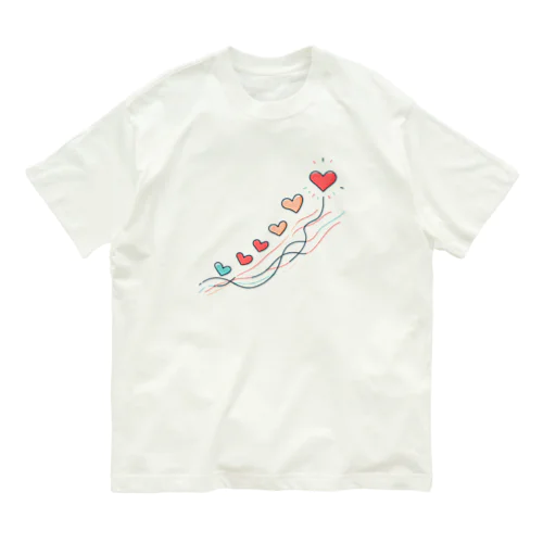 軽やかに舞うハート🩷 Organic Cotton T-Shirt