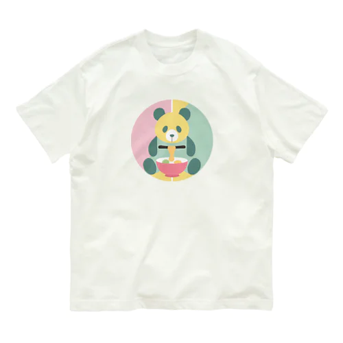 なにか食べてるパンダ オーガニックコットンTシャツ