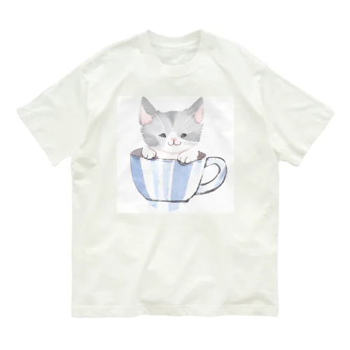 マグカップ子猫 オーガニックコットンTシャツ