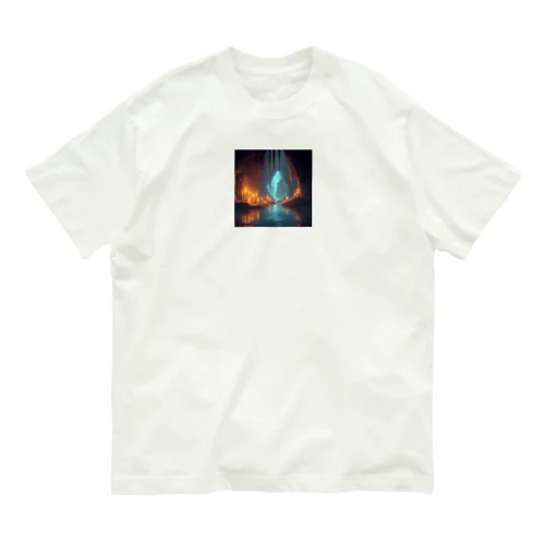 幻想の灯り 洞窟のキャンドルアートFantasia Illumination: Cave Candle Art オーガニックコットンTシャツ