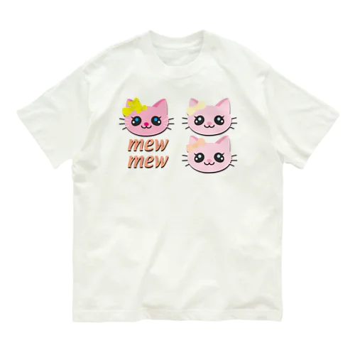 こねこのミューミュー オーガニックコットンTシャツ