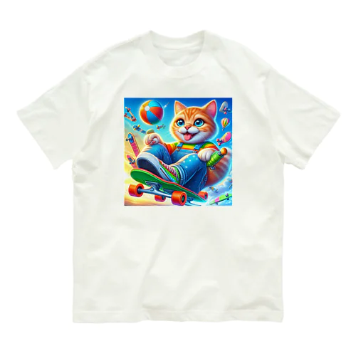 スケボーキャット Organic Cotton T-Shirt