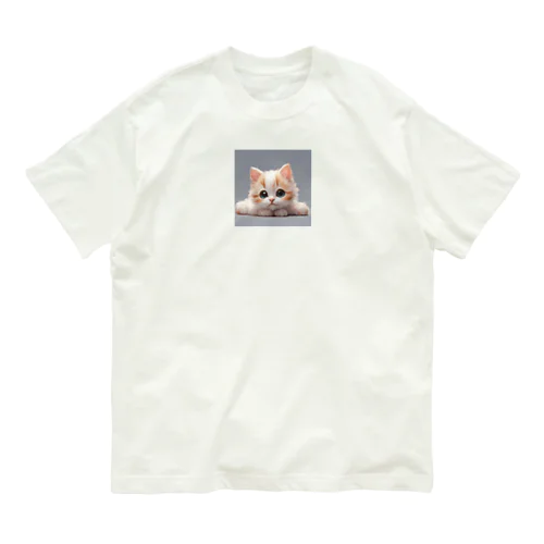 かわいい猫のグッズ オーガニックコットンTシャツ