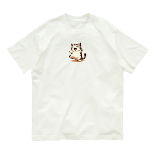 AI天風猫(笑顔1) オーガニックコットンTシャツ