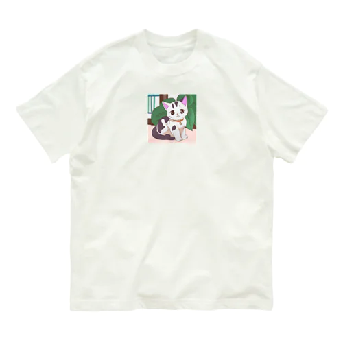 ふわにゃんこ オーガニックコットンTシャツ