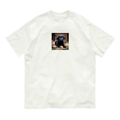 黒ラブパピー＆ハッピーストーン グッズ　 Organic Cotton T-Shirt