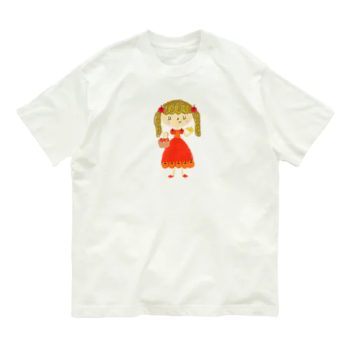 Apple Princess りんごちゃん 유기농 코튼 티셔츠