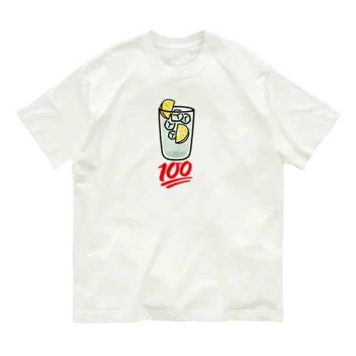 レモンサワー100点 大きいロゴ Organic Cotton T-Shirt