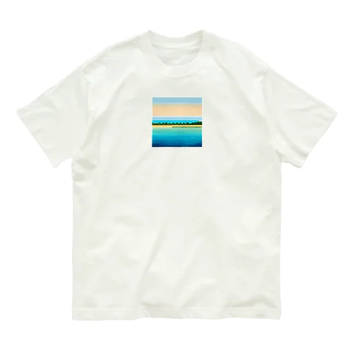 ドット　プーケットの青い海 オーガニックコットンTシャツ