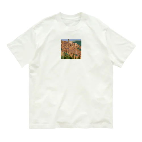 ドット　イタリアのシエナの街並み Organic Cotton T-Shirt