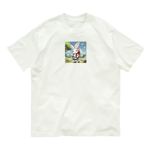 可愛いウサギ オーガニックコットンTシャツ