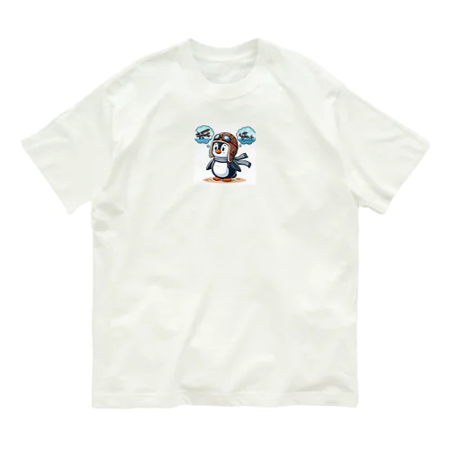 空を飛びたいペンギン Organic Cotton T-Shirt