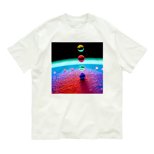 Particles‘ World(AI -Aided Design)-Square Pics Organic Cotton T-Shirt