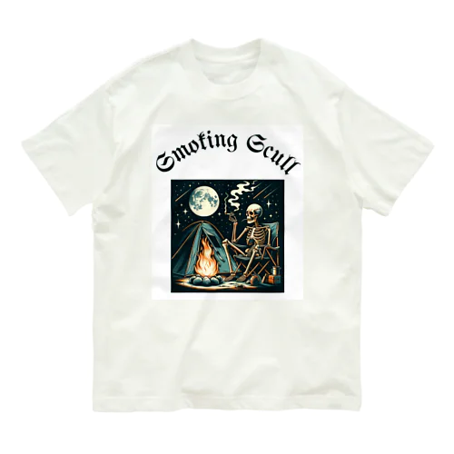 camping smoking skull Organic Cotton T-Shirt