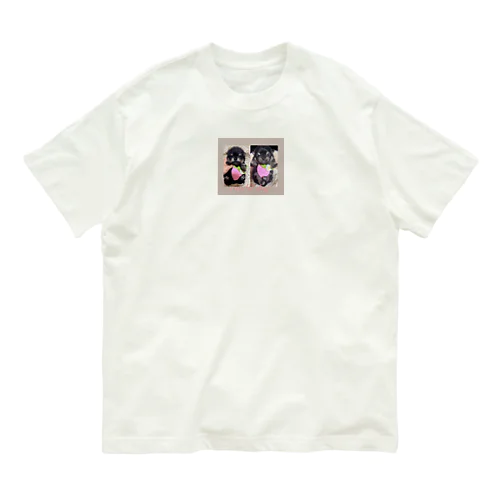 可愛いブラックタン兄弟 Organic Cotton T-Shirt