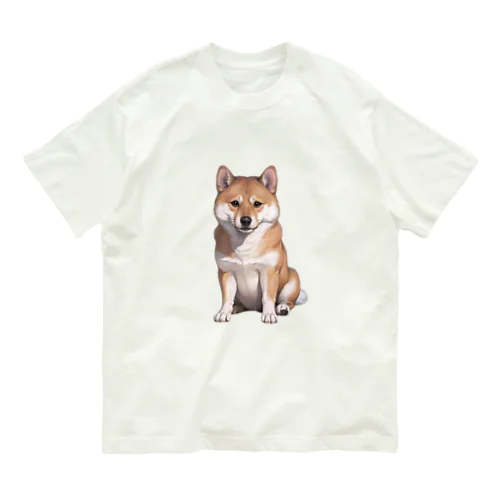 柴犬のおすわりシャツ オーガニックコットンTシャツ