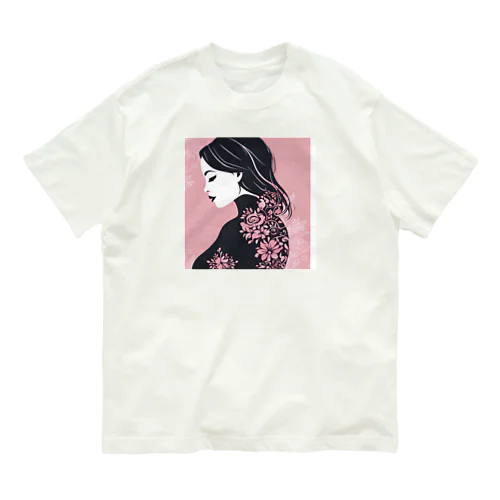 キレイな女性のシルエット オーガニックコットンTシャツ