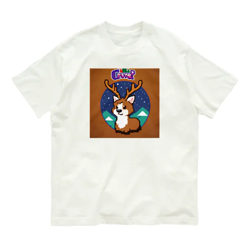 トナカイのドット絵　トナドット オーガニックコットンTシャツ