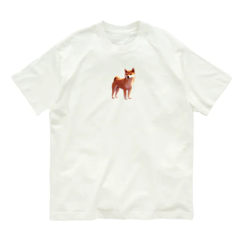 たそがれ柴犬 オーガニックコットンTシャツ