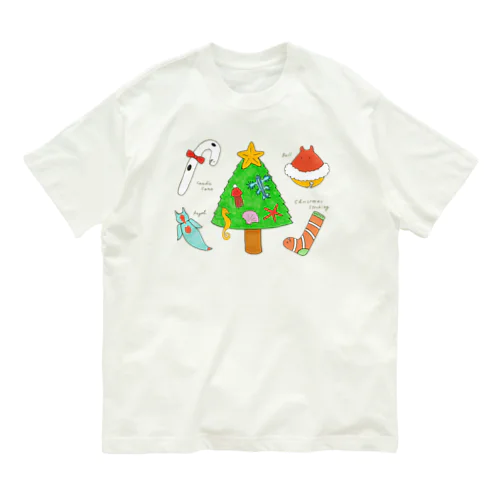 [森図鑑] 海洋生物のクリスマスパーティ オーガニックコットンTシャツ