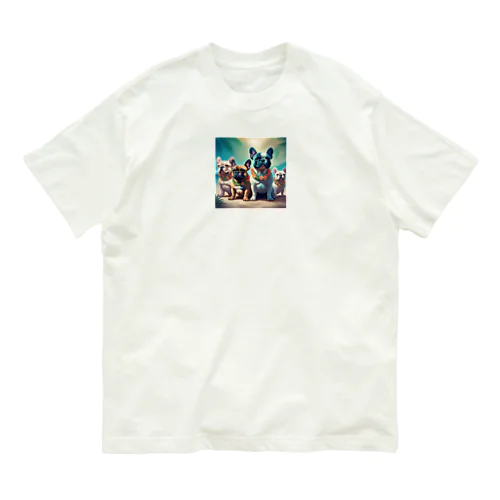 ハワイアンで佇むフレンチブルドッグ達 Organic Cotton T-Shirt