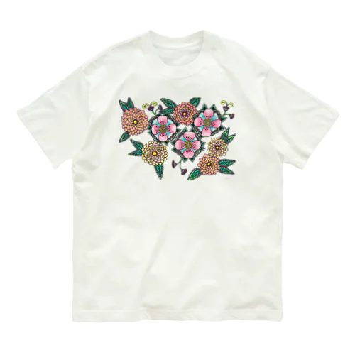 Hanae Dahlia オーガニックコットンTシャツ