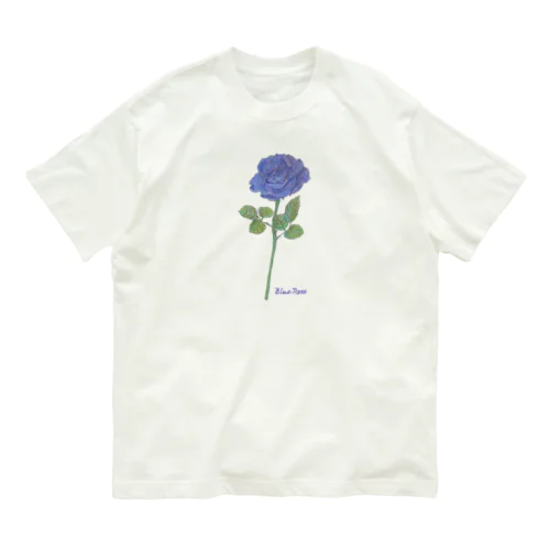 夢叶う青い薔薇 オーガニックコットンTシャツ