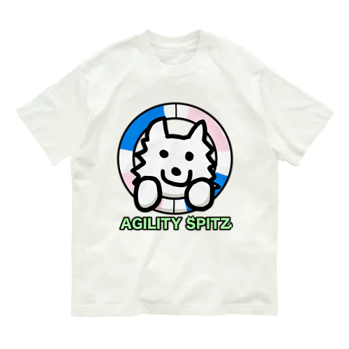 AGILITY SPITZ「タイヤからこんにちは！」 オーガニックコットンTシャツ