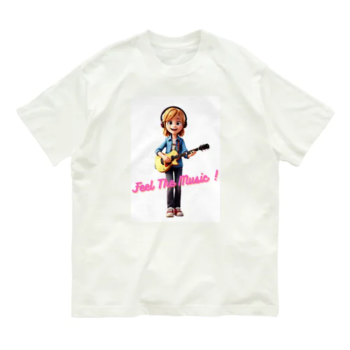 Feel The music (girl) オーガニックコットンTシャツ