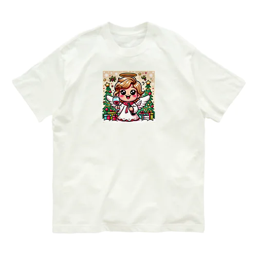 呑(どん)天使inクリスマス　デフォルメ オーガニックコットンTシャツ