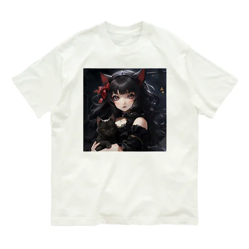 ゴスロリ猫娘 オーガニックコットンTシャツ