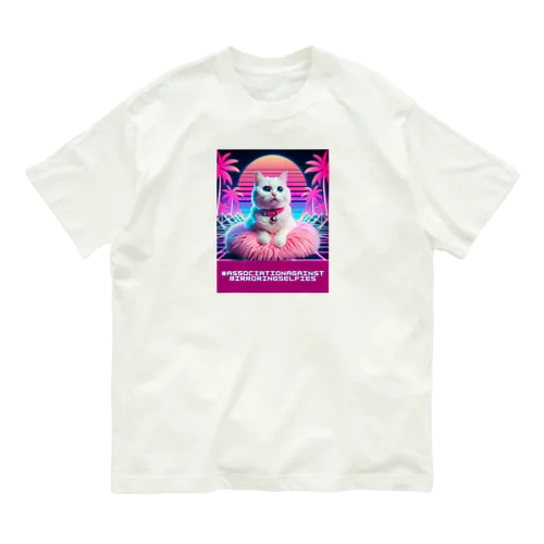 Synthwave_cats オーガニックコットンTシャツ