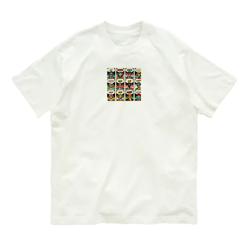 アメコミ風コラージュ オーガニックコットンTシャツ