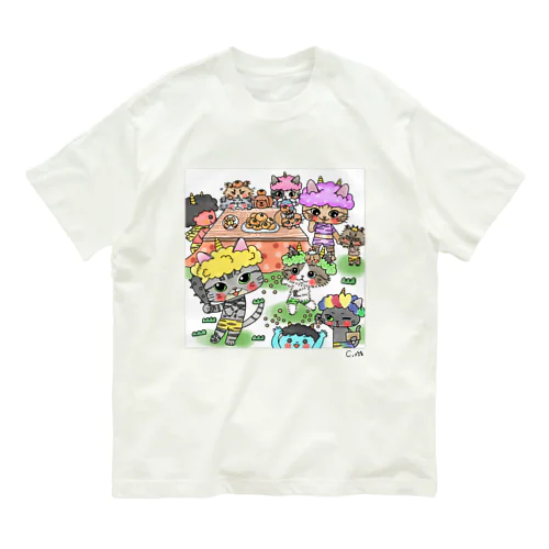 ぬりえイラスト(冬)2 オーガニックコットンTシャツ