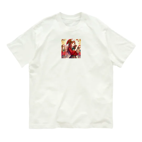 クリスマスに歌う女性 Organic Cotton T-Shirt