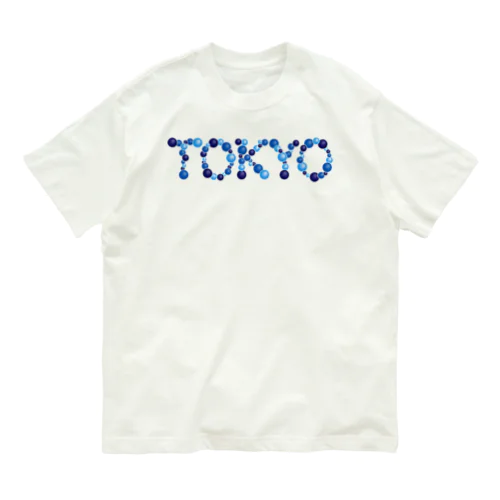 バルーン文字「TOKYO」（青色系） Organic Cotton T-Shirt