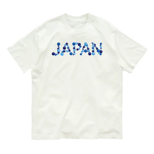 バルーン文字「JAPAN」（青色系） オーガニックコットンTシャツ